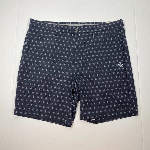 NWT Original Penguin Retro Television Print Microfiber Shorts - 8" inseam - Picture 1 of 8